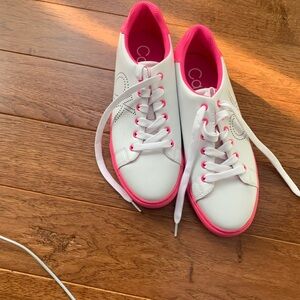 Calvin Klein White and Pink Sneakers